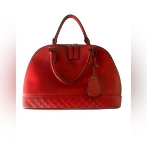 Guess Red Satchel Bag with Texture Finish